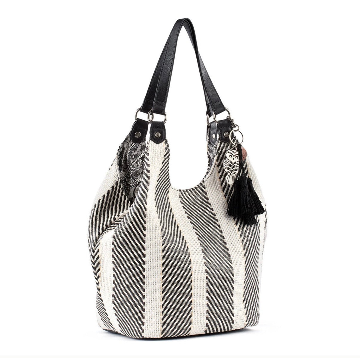 sakroots ローマショッパー トートバッグブラック＆ホワイト　SFD WVN