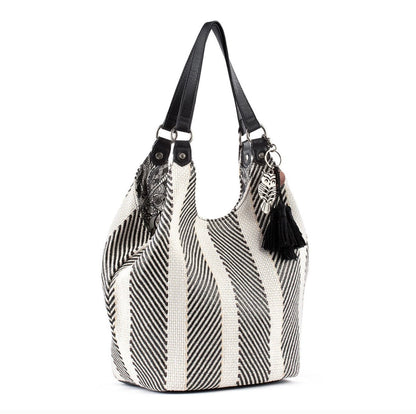 sakroots ローマショッパー トートバッグブラック＆ホワイト　SFD WVN