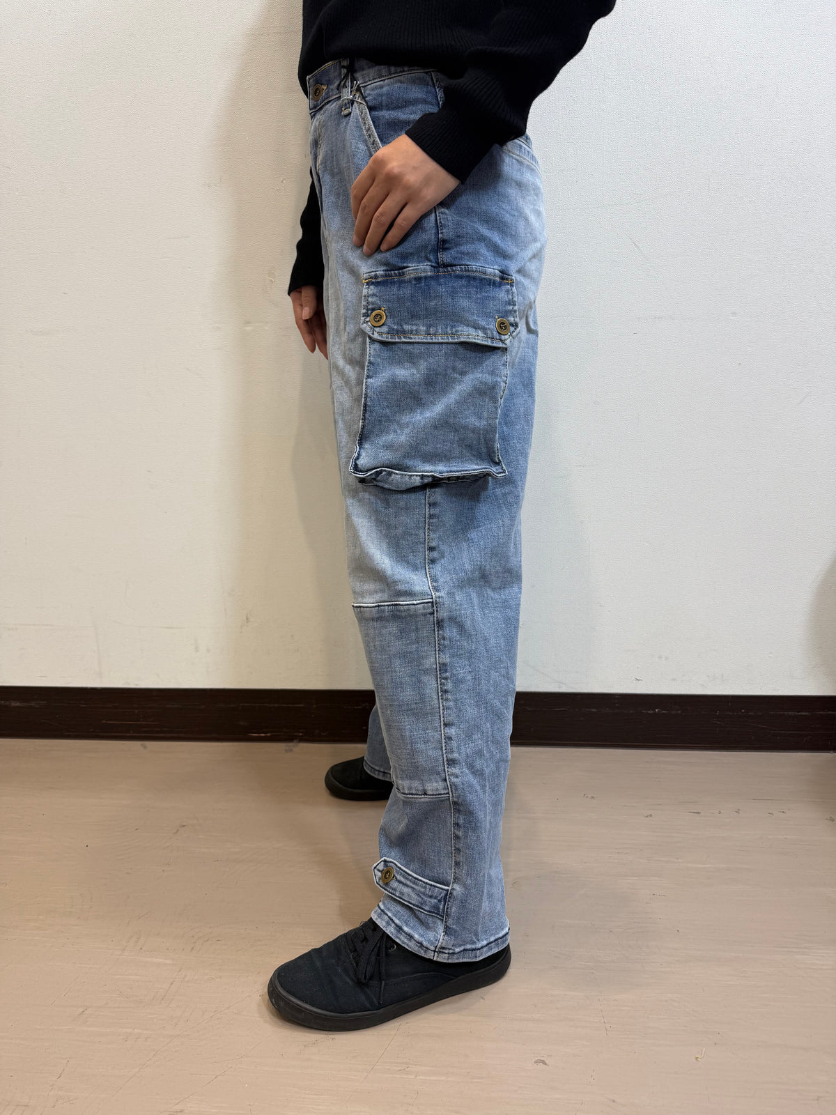 INDIMARK ジーンズ カーゴパンツ ブリーチ WJ089