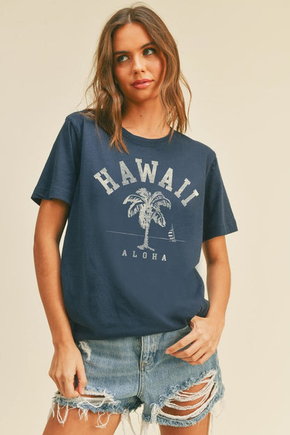 ハワイ パームツリーTシャツ ネイビー SALE 50%オフ