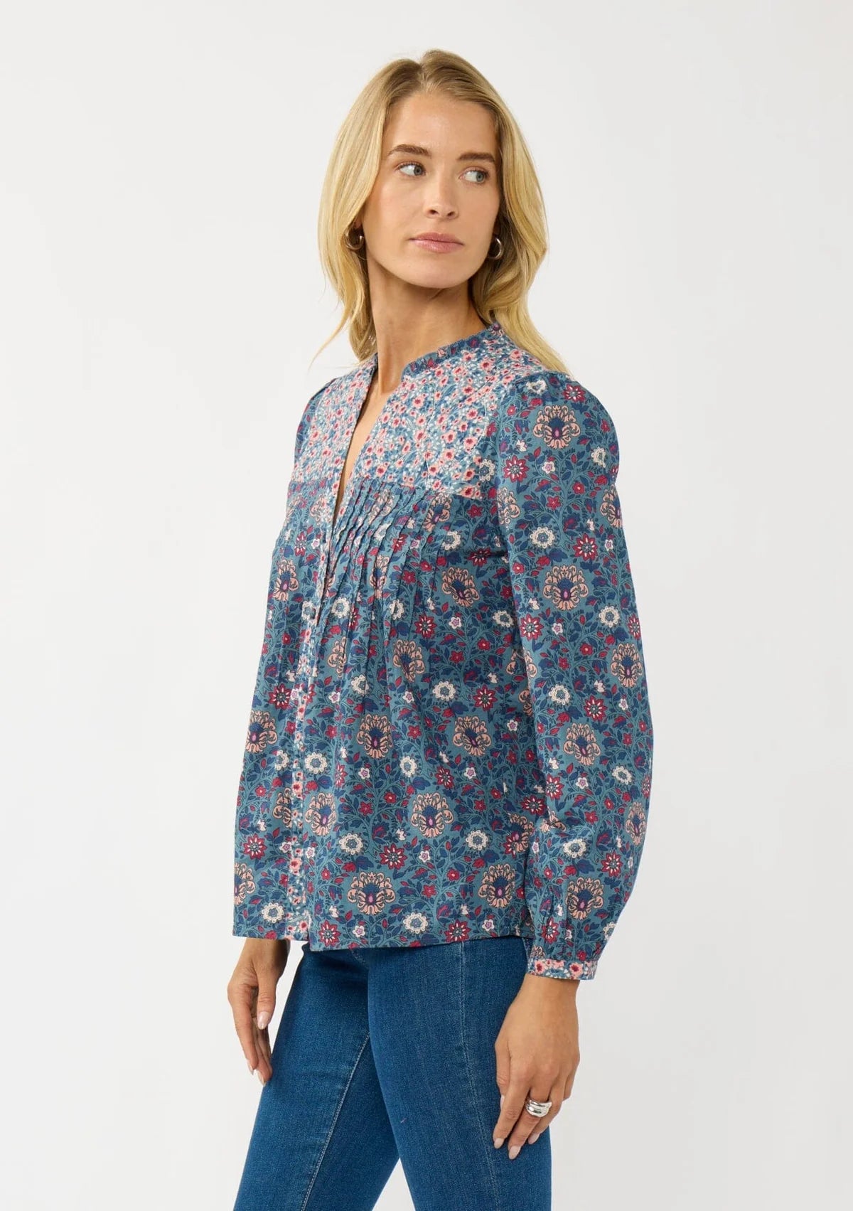 【CARAME】vintage floral print ブラウス 4Y LoveStitch Camilla フローラルブラウス｜ボヘミアン花柄トップス