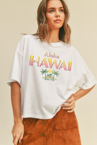 ハワイパームツリー ショート丈Tシャツ