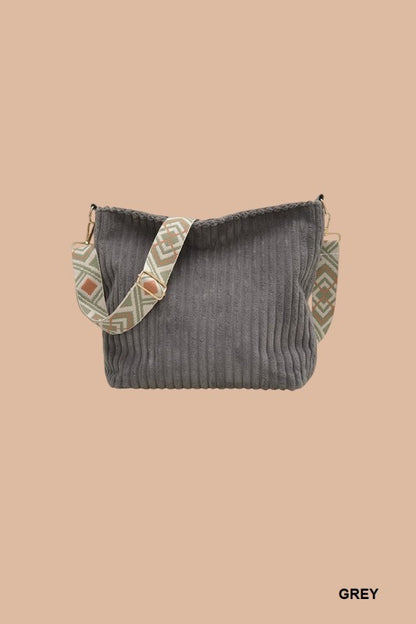 コーデュロイショルダーバッグ