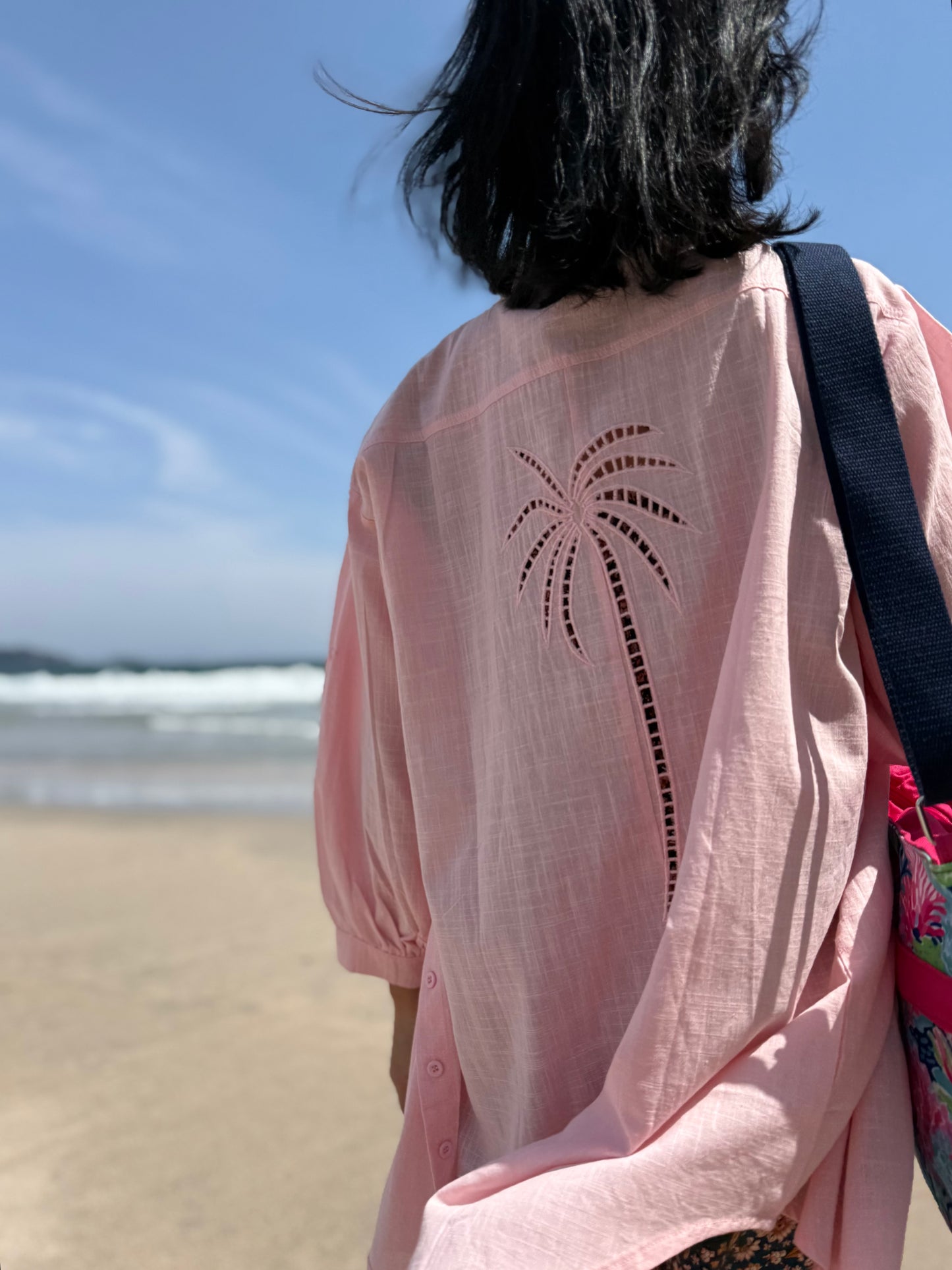 パームツリー刺繍 リラックスフィットシャツ De Vave