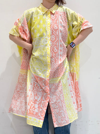 POL バンダナ柄ロングシャツワンピース
