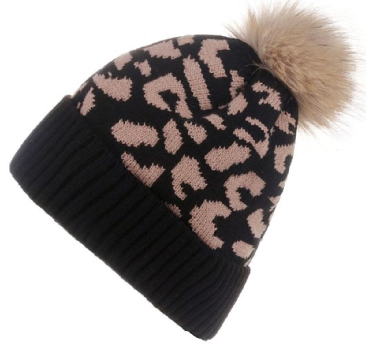 ポンポン付きアニマルニット帽 ビーニー