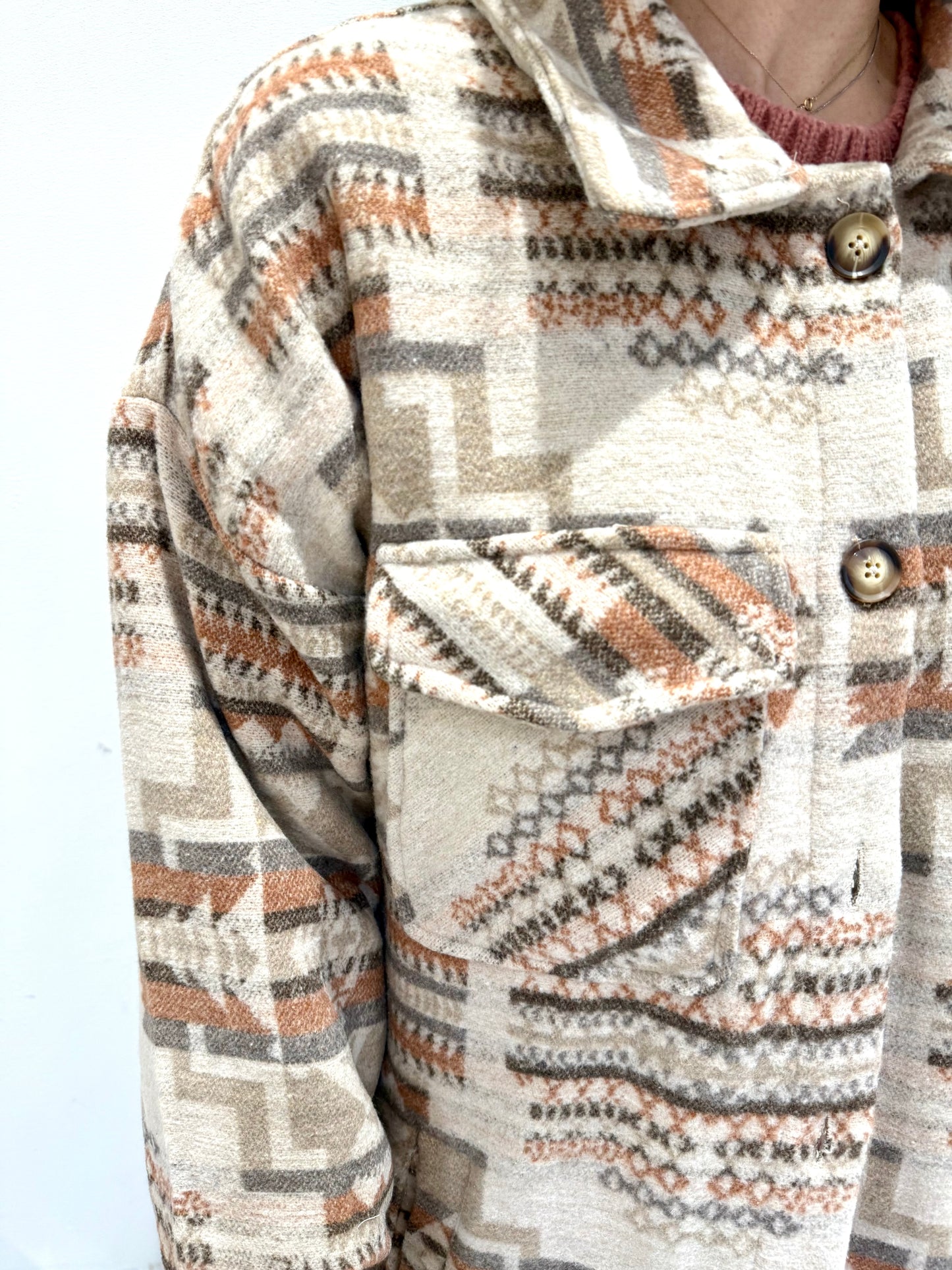 オルテガ柄 ロングシャケットコート