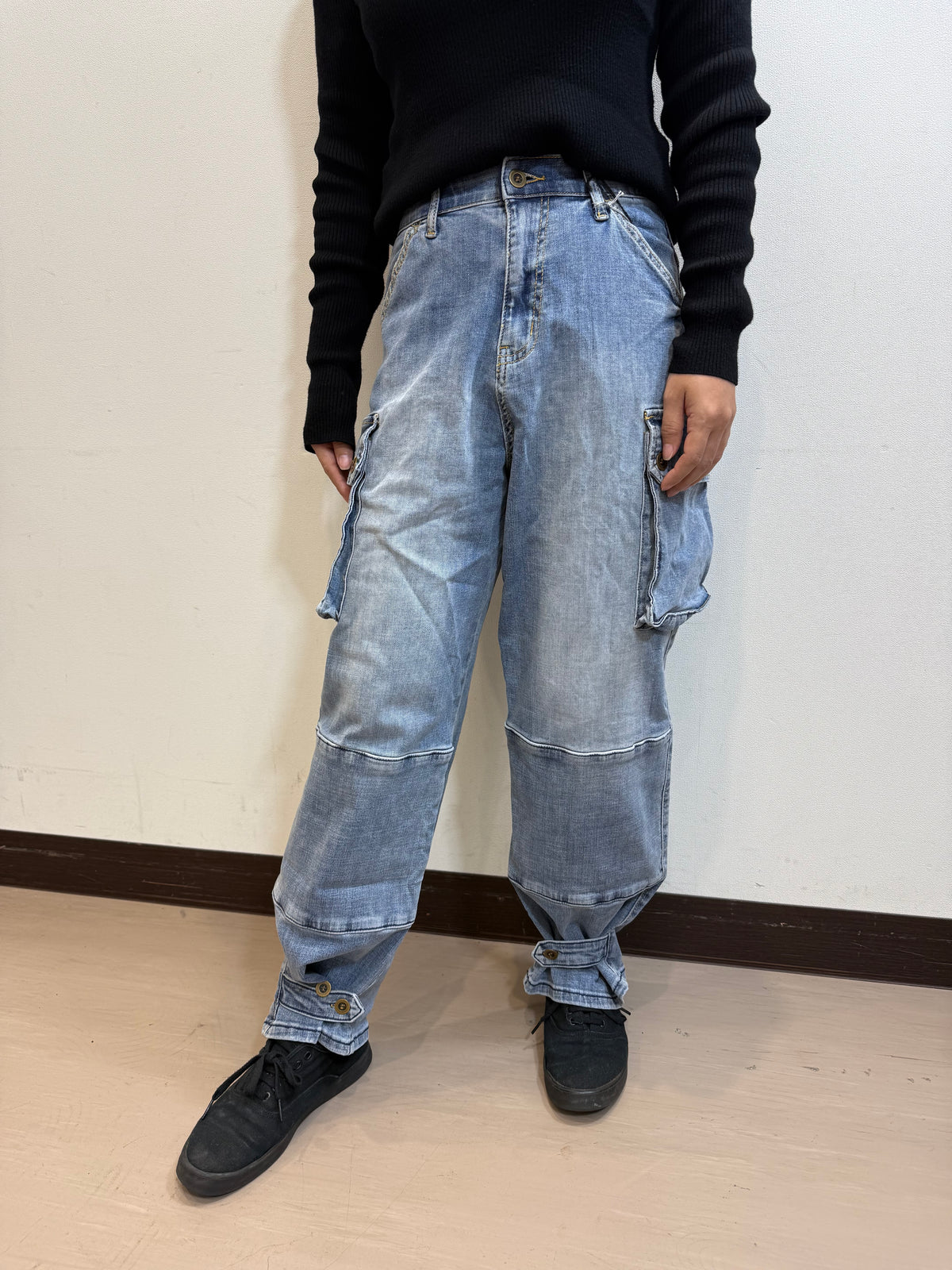 INDIMARK ジーンズ カーゴパンツ ブリーチ WJ089