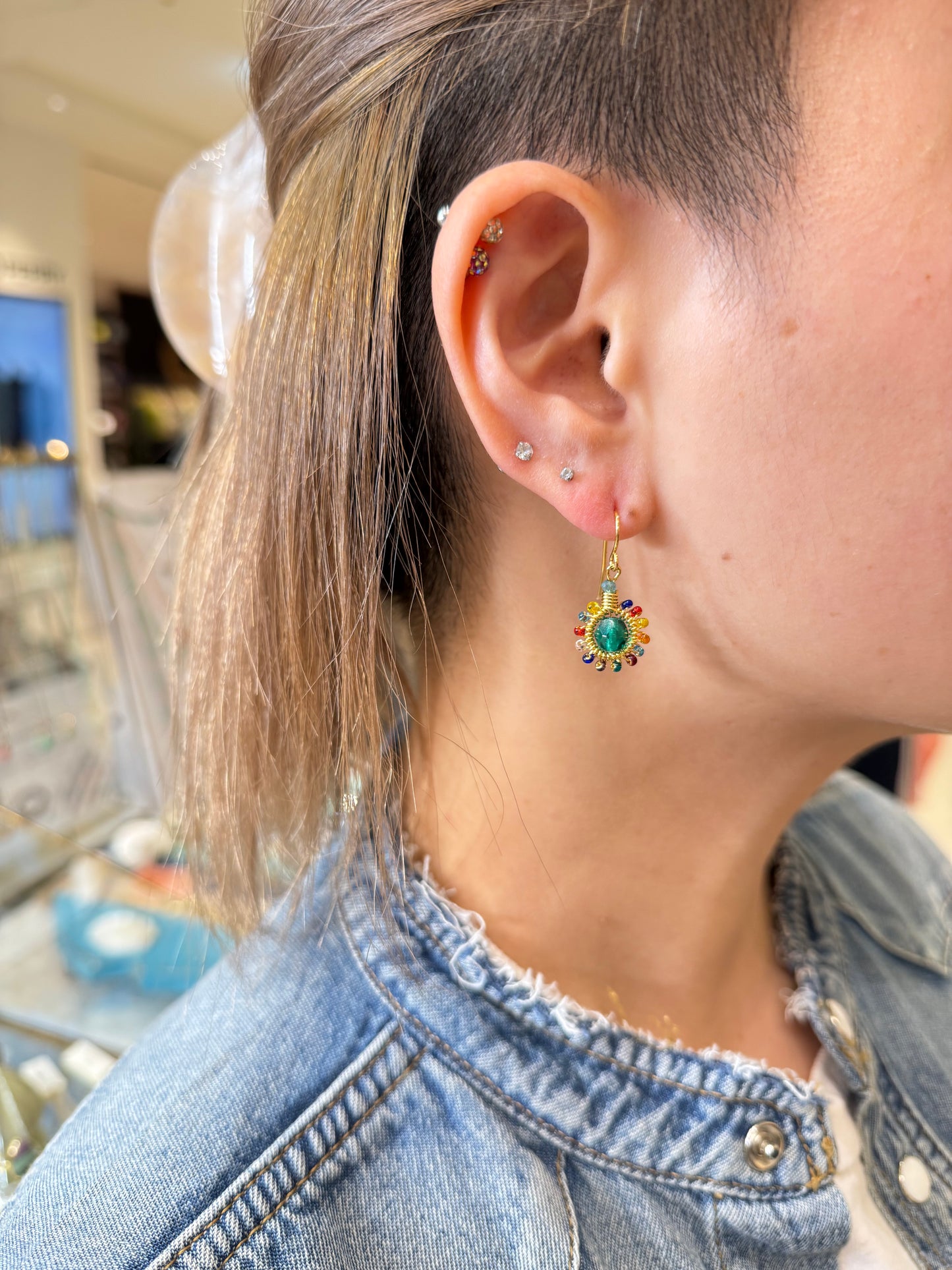 マチュピチュジュエリー ワイルドフラワーズ ピアス ブルー