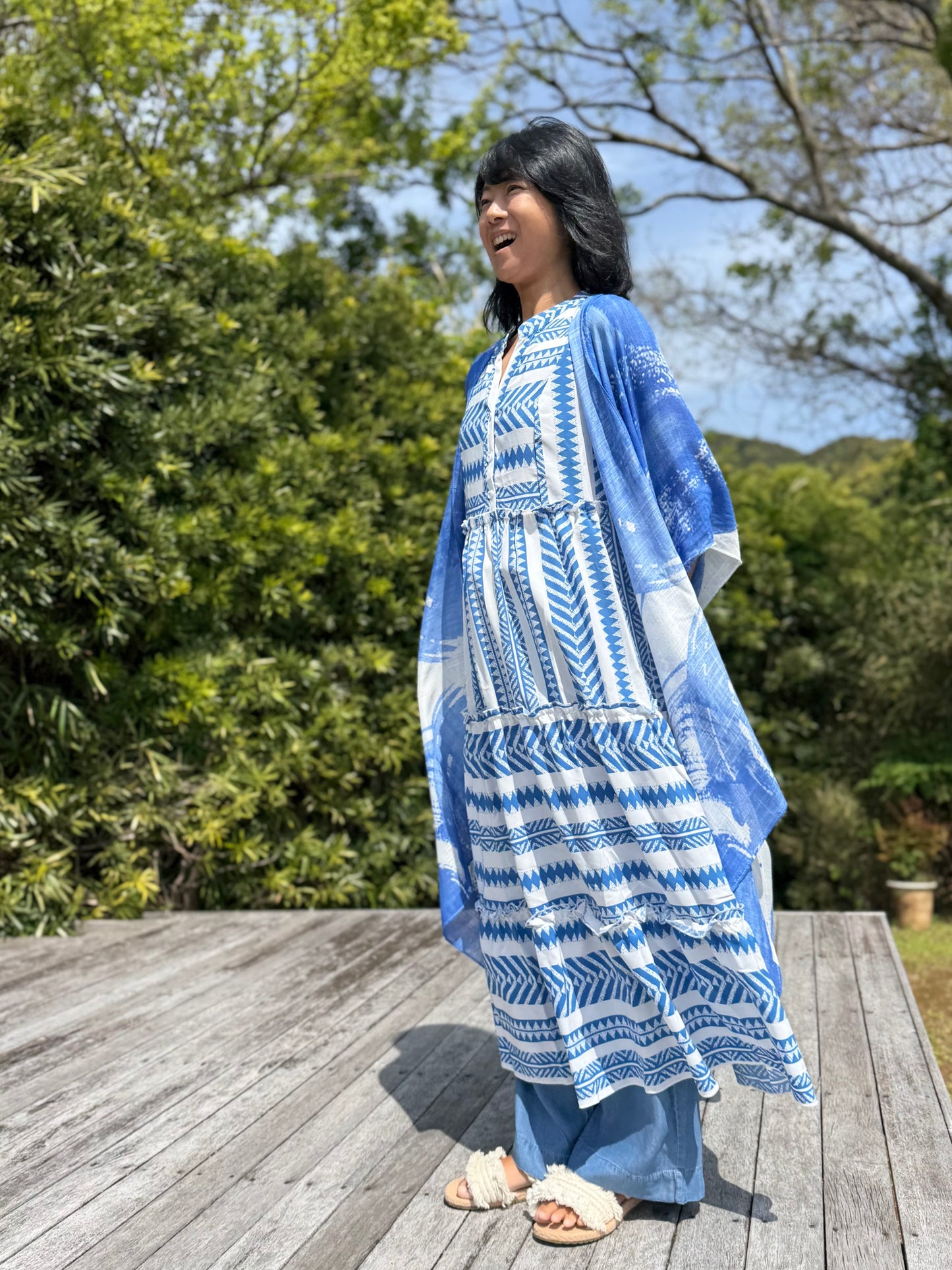 ペイントプリント キモノカバーアップ