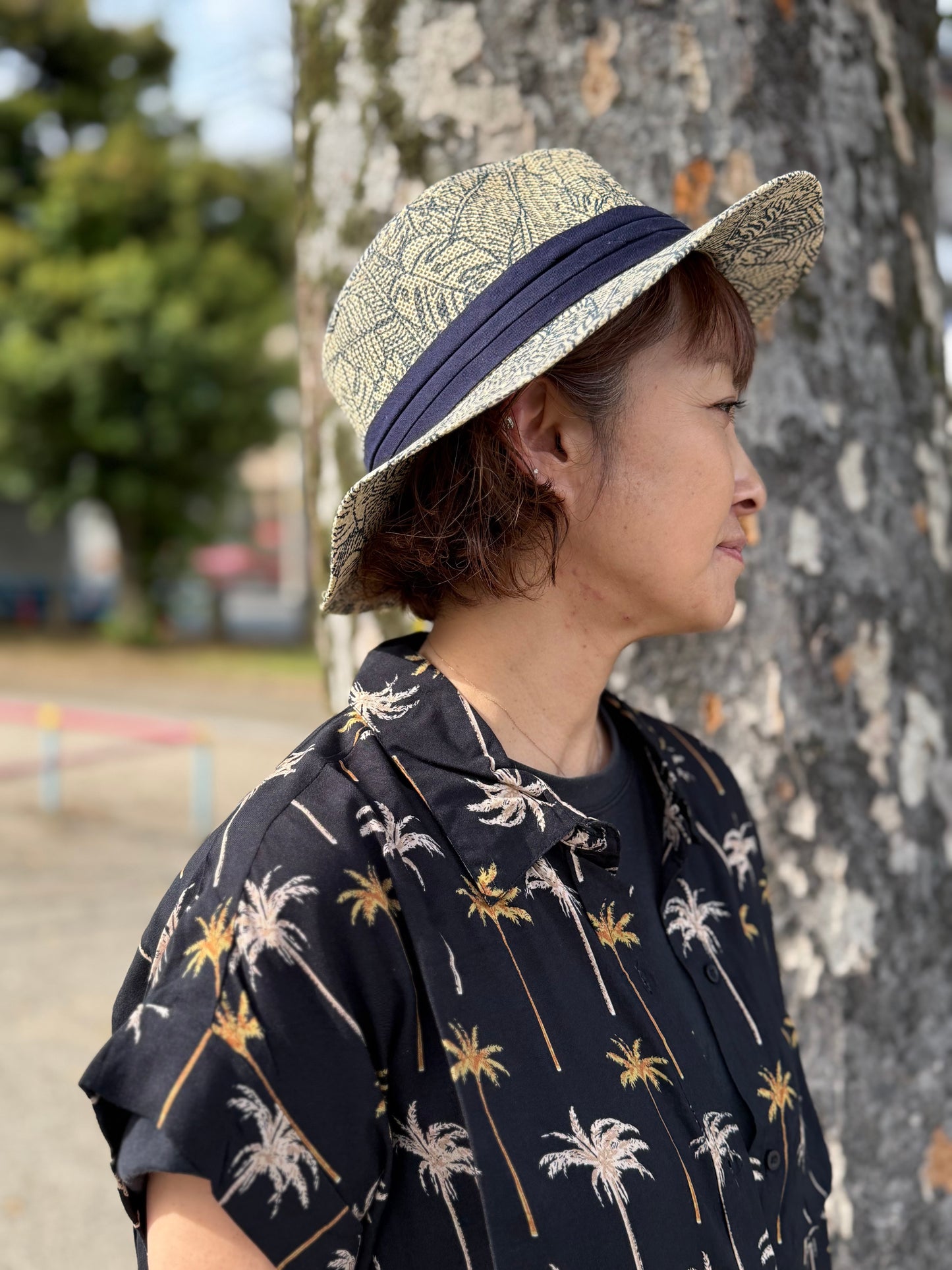 SunNSand モンステラプリントハット