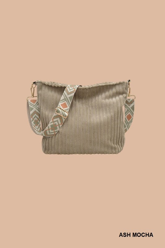 コーデュロイショルダーバッグ