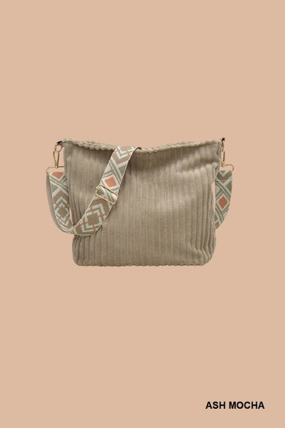 コーデュロイショルダーバッグ