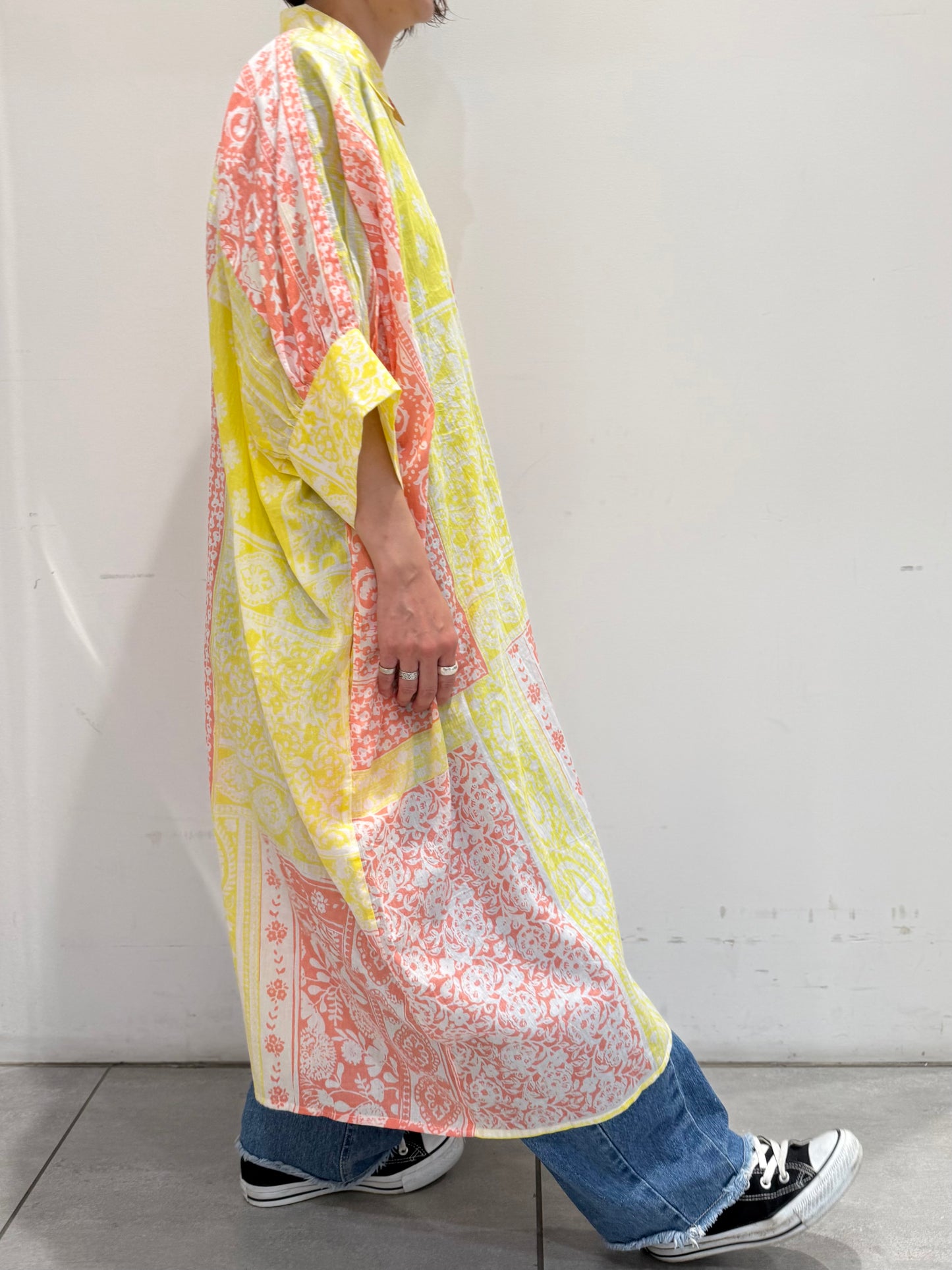 POL バンダナ柄ロングシャツワンピース