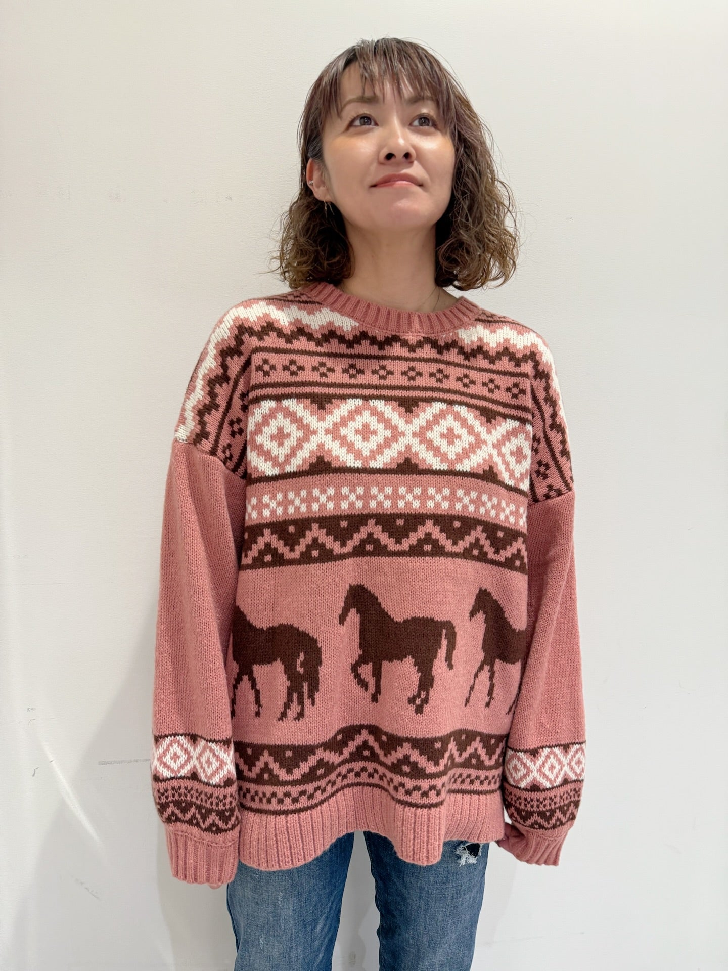 ウェスタン柄ニットセーター SALE 30%OFF
