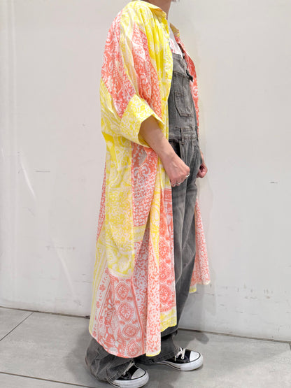 POL バンダナ柄ロングシャツワンピース