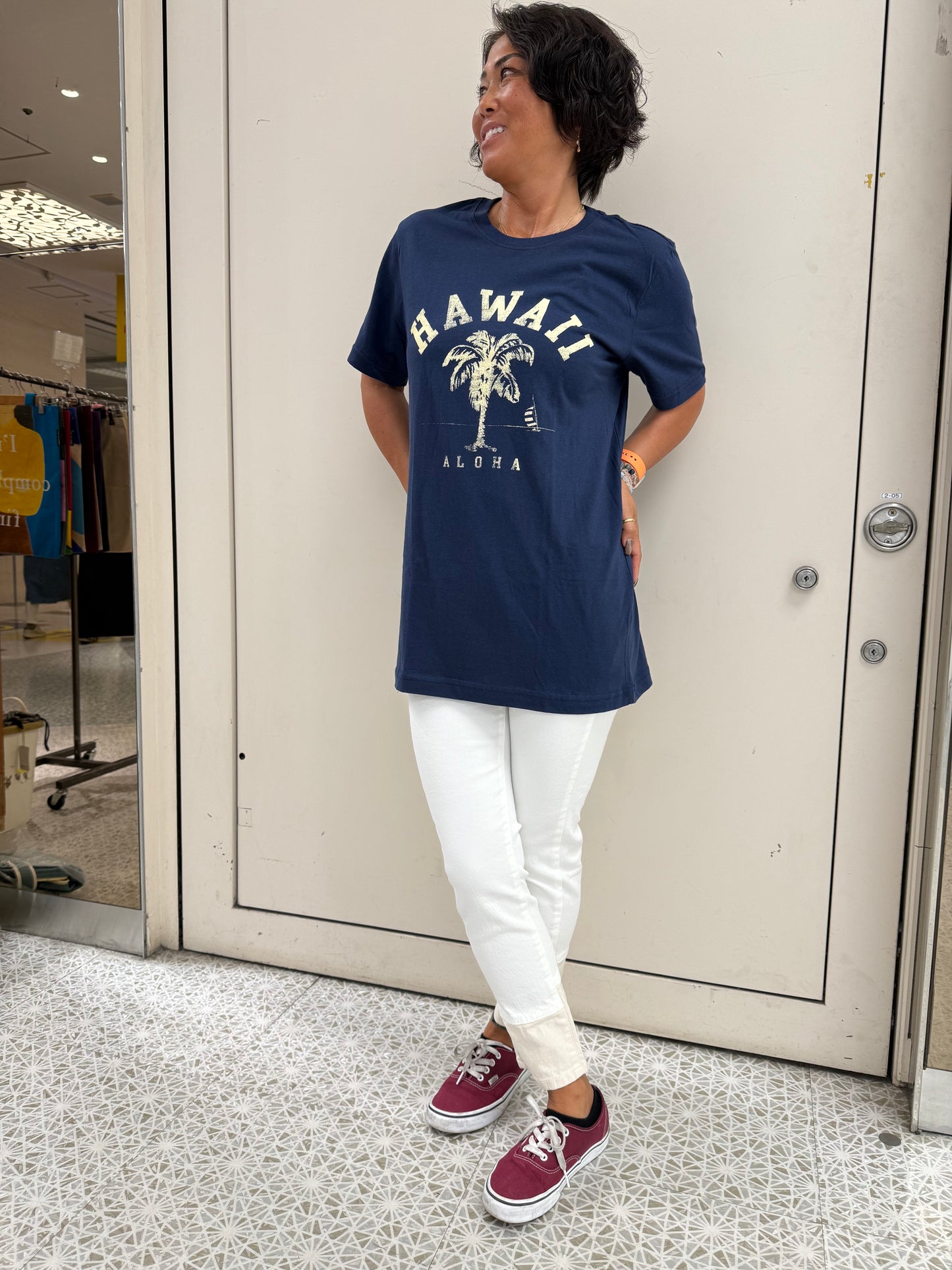 ハワイ パームツリーTシャツ ネイビー SALE 50%オフ