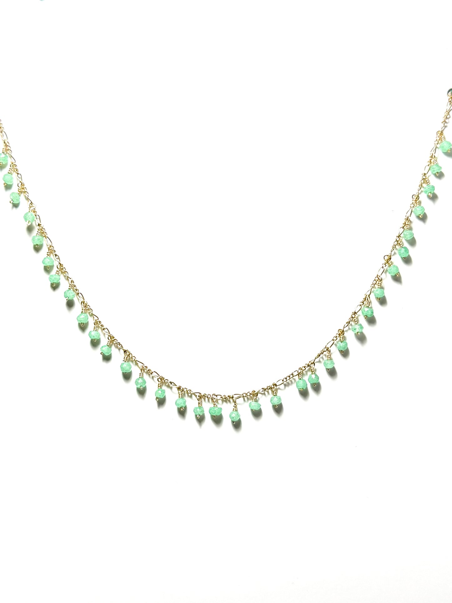 マチュピチュジュエリー【クリソプレーズ/14kgf】 ネックレス