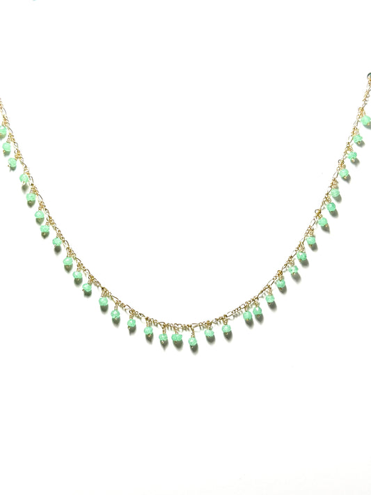 マチュピチュジュエリー【クリソプレーズ/14kgf】 ネックレス