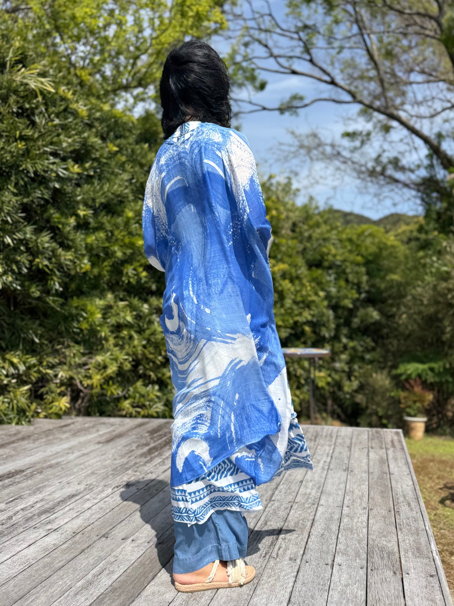ペイントプリント キモノカバーアップ