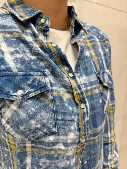 LOVE STITCH タイダイコットンチェックシャツ