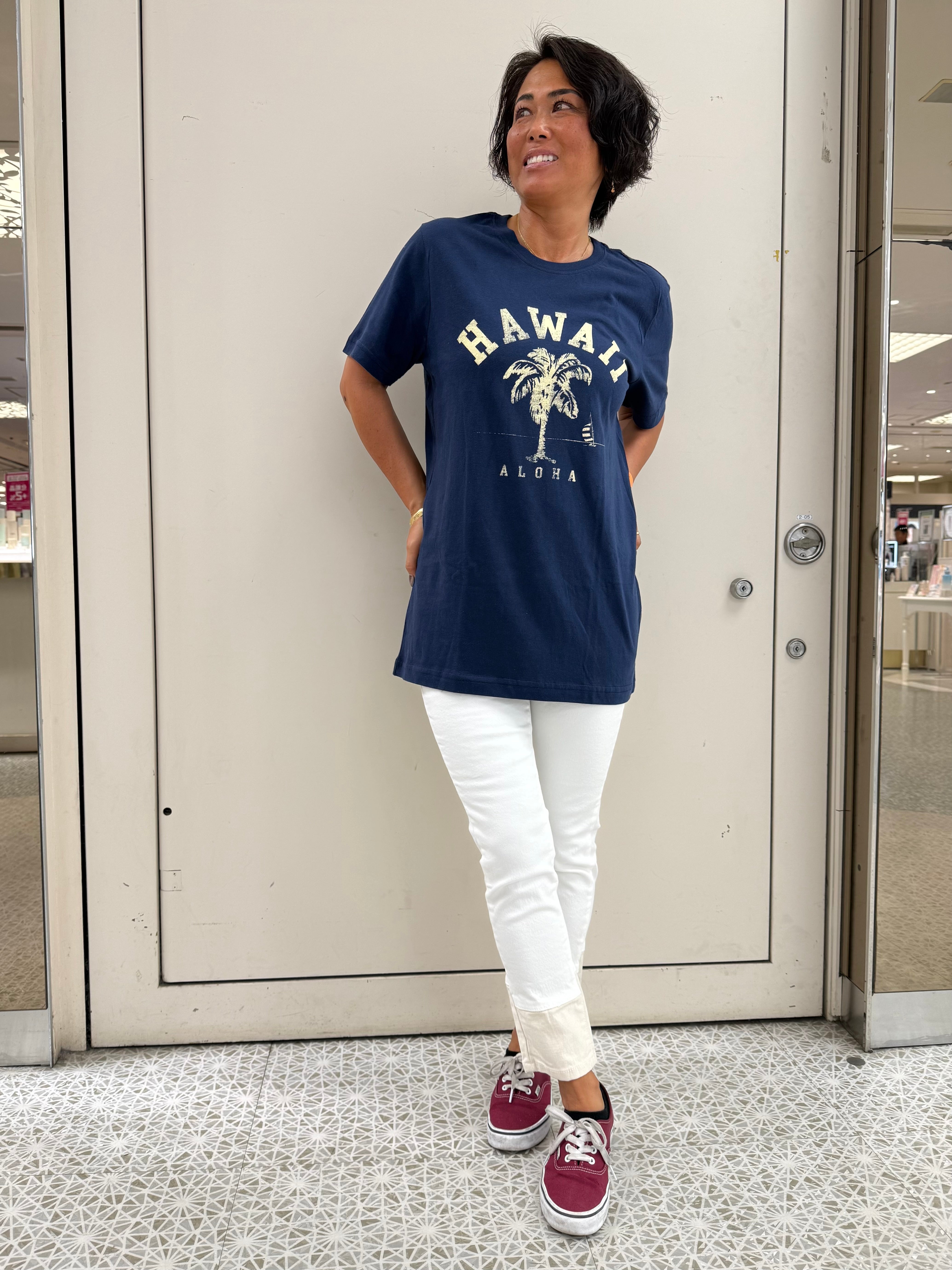 ハワイ パームツリーTシャツ ネイビー SALE 50%オフ – Sunny Sunday Beach