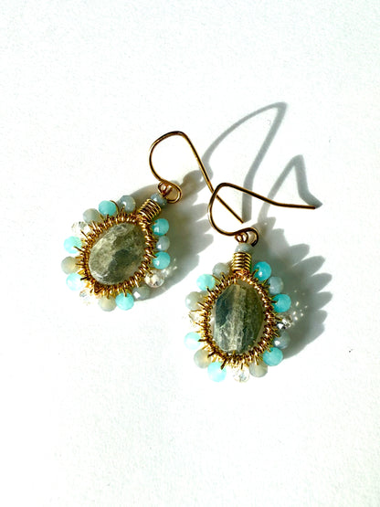 マチュピチュジュエリー トロピカルフラワーズ ピアス ラブラドライト