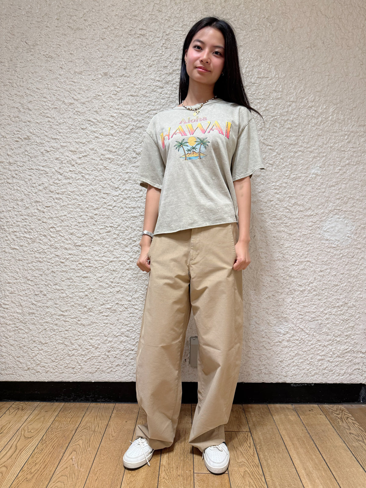 アロハ ハワイ パームツリー ショート丈Tシャツ