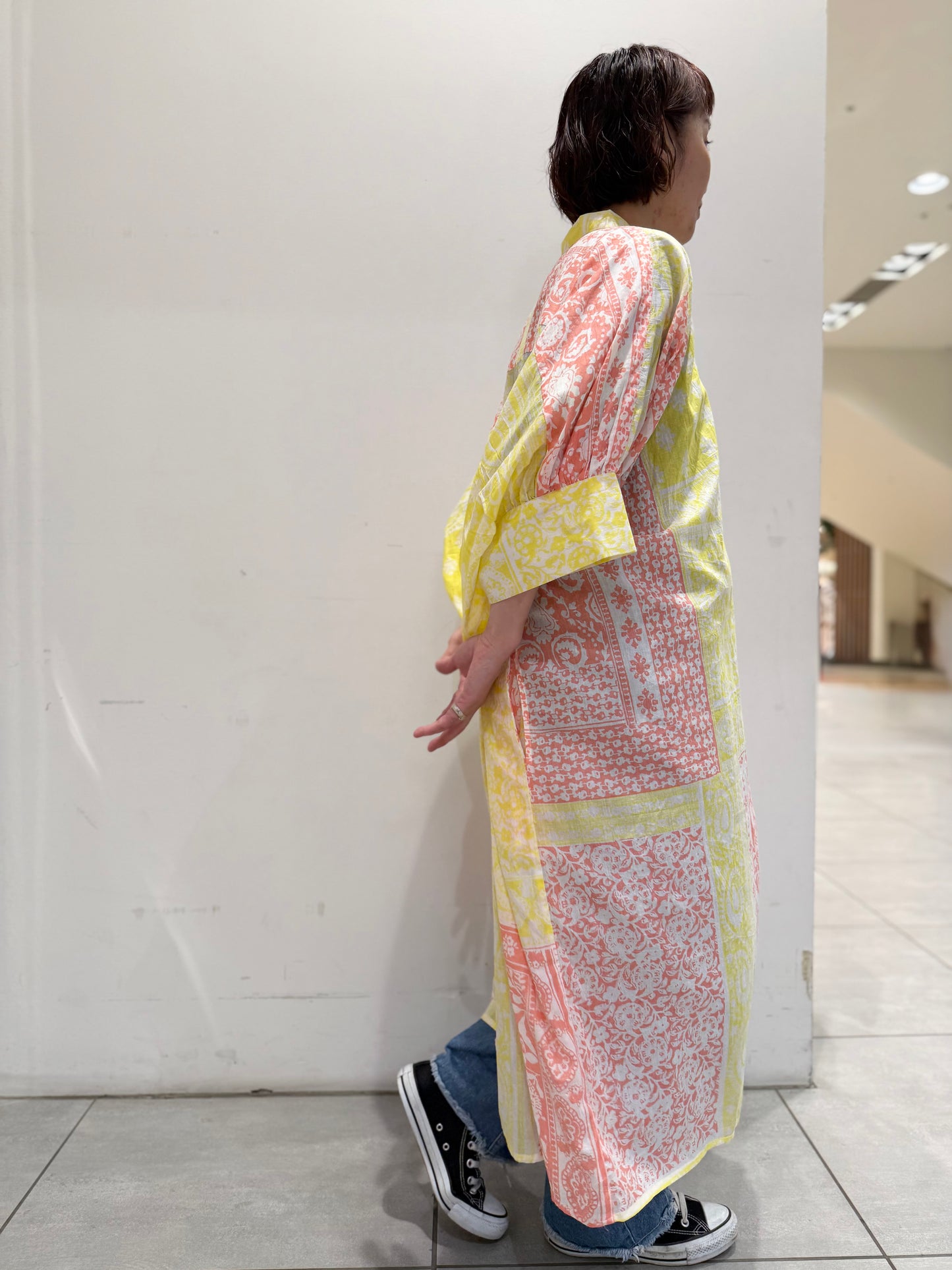 POL バンダナ柄ロングシャツワンピース
