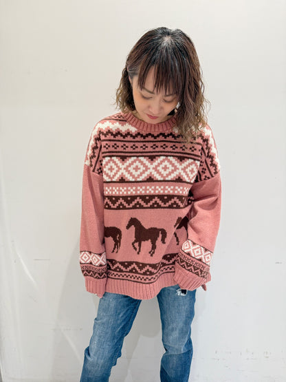 ウェスタン柄ニットセーター SALE 30%OFF