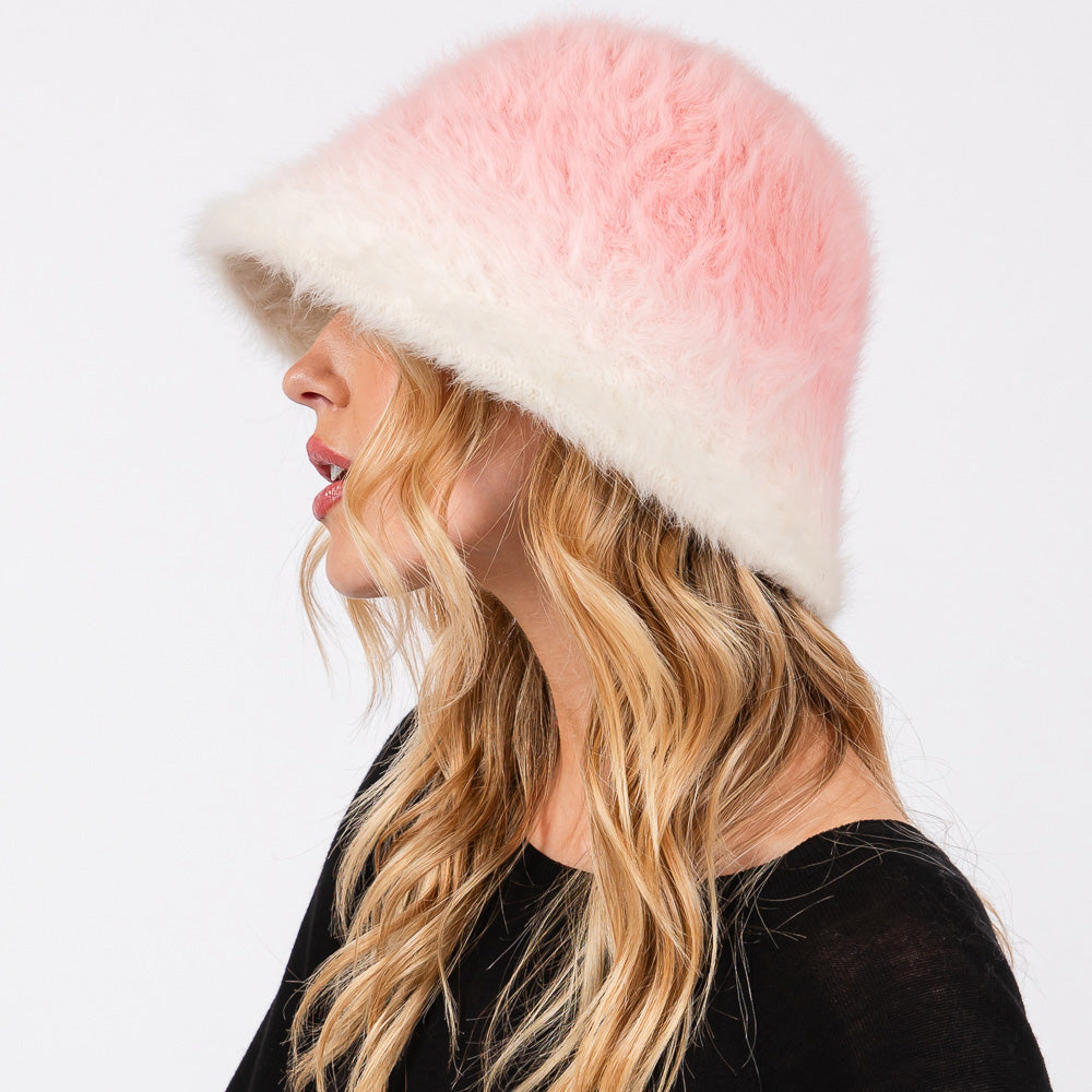 ファジー素材 グラデーション バケットハット