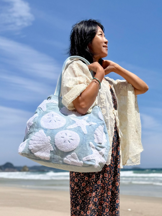 SunNSand パステルカラー シェル トートバッグ