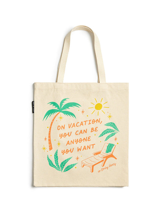 OUT OF PRINT Emily Henry On Vacation You Can Be Anyone You Want トートバッグ