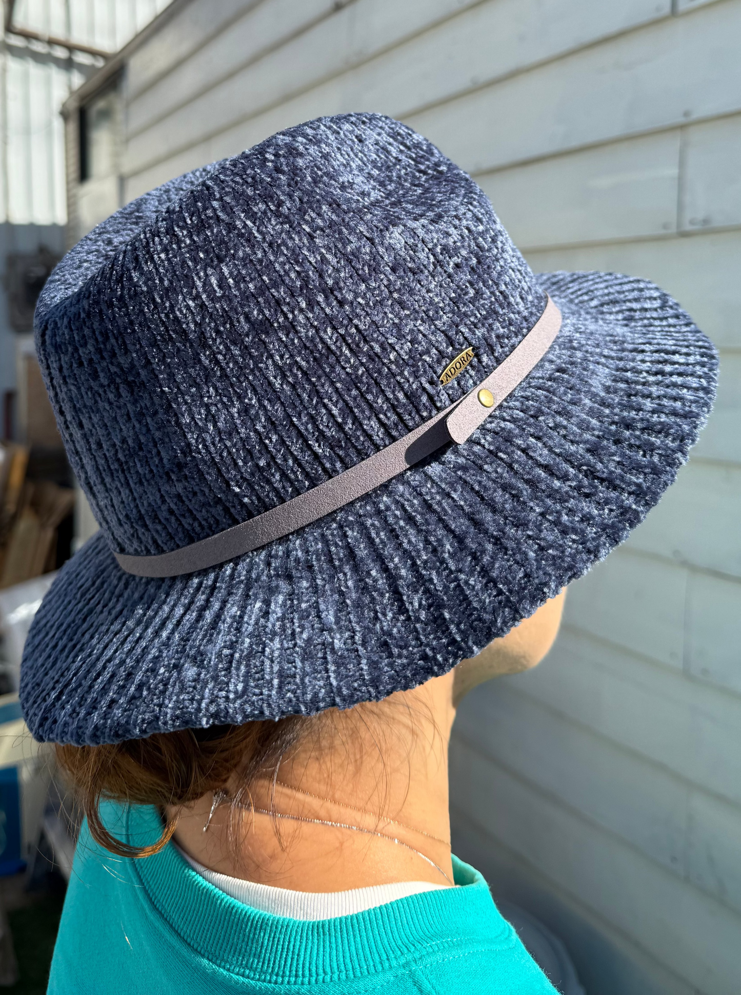 ADORA コーデュロイ風サファリハット ネイビー