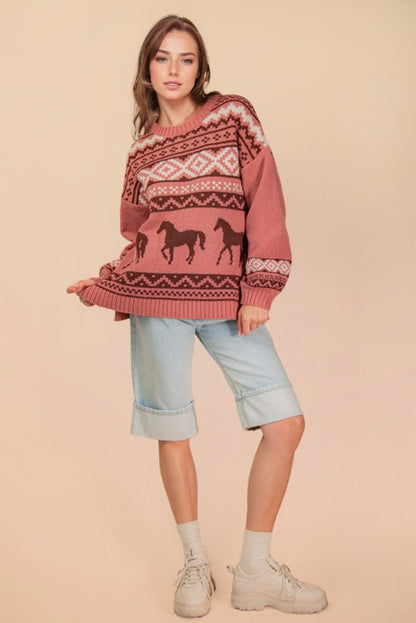 ウェスタン柄ニットセーター SALE 30%OFF