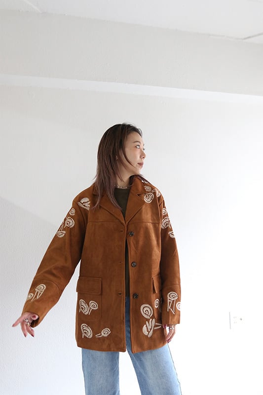BAD ボヘミアン刺繍スエードジャケット