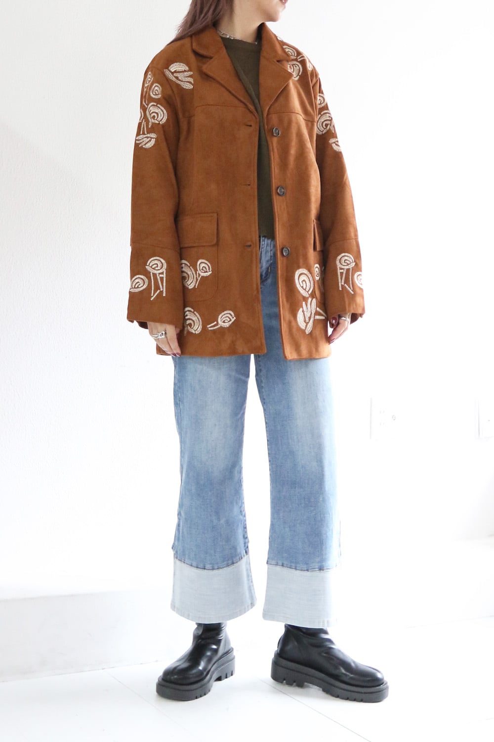BAD ボヘミアン刺繍スエードジャケット