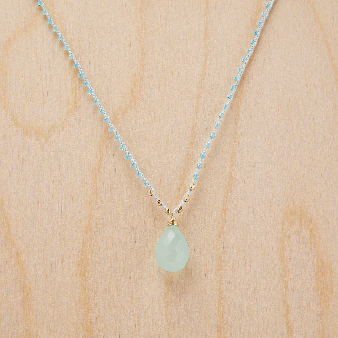 マチュピチュジュエリー アクアカルセドニー14kgf ライトブルーシルク