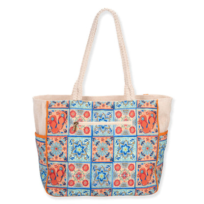 SunNSand カプリタイル柄ビーチサンダル トートバッグ