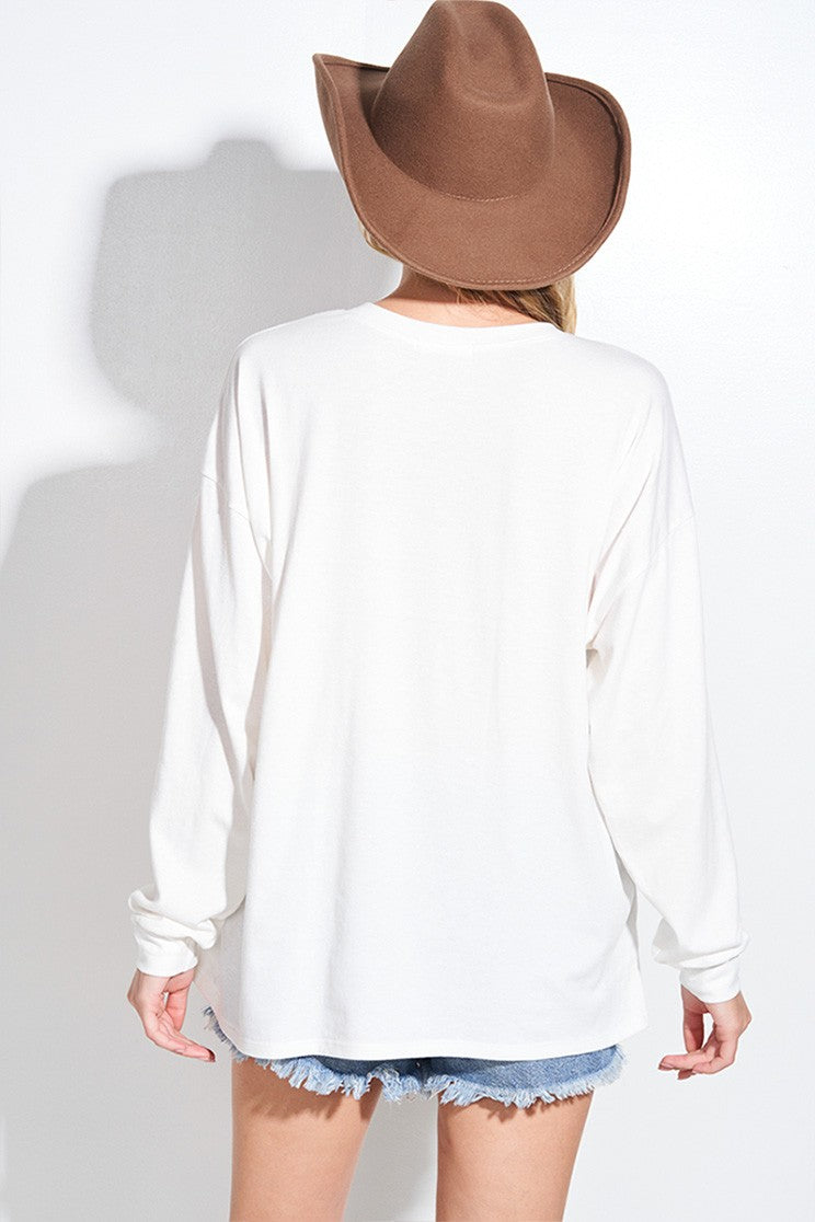 テディベア オーバーサイズロングスリーブトップス