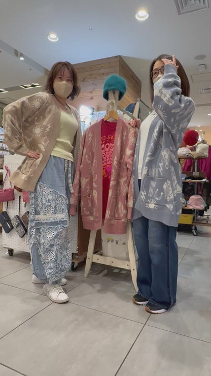 ウエスタングラフィック ニットカーディガン