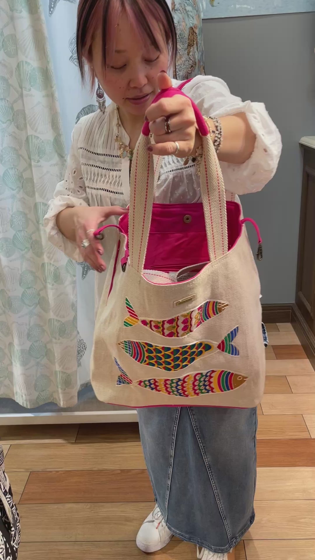 トートバッグ　♡のおさかなパッケージ SunNSand おさかな ギャップトートバッグ – Sunny Sunday Beach