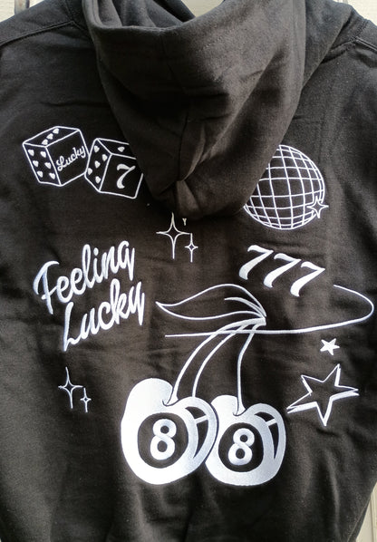 Feeling Lucky バック刺繍 チェリーモチーフ フード付スウェット