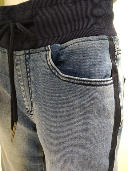 INDIMARK 【Indiknit】サイドラインワイドパンツ ブルー