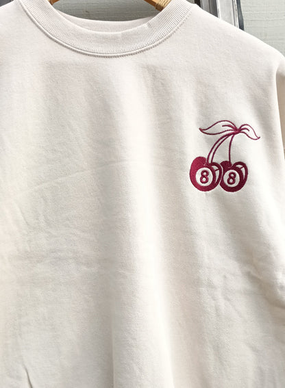 Feeling Lucky バック刺繍 チェリーモチーフ スウェット