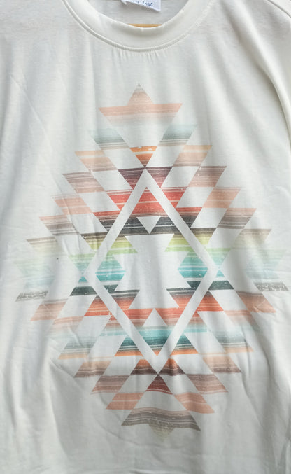 オルテガ柄 オーバーサイズ ロングスリーブトップス