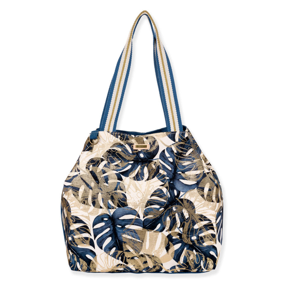 SunNSand メタリックモンステラトートバッグ