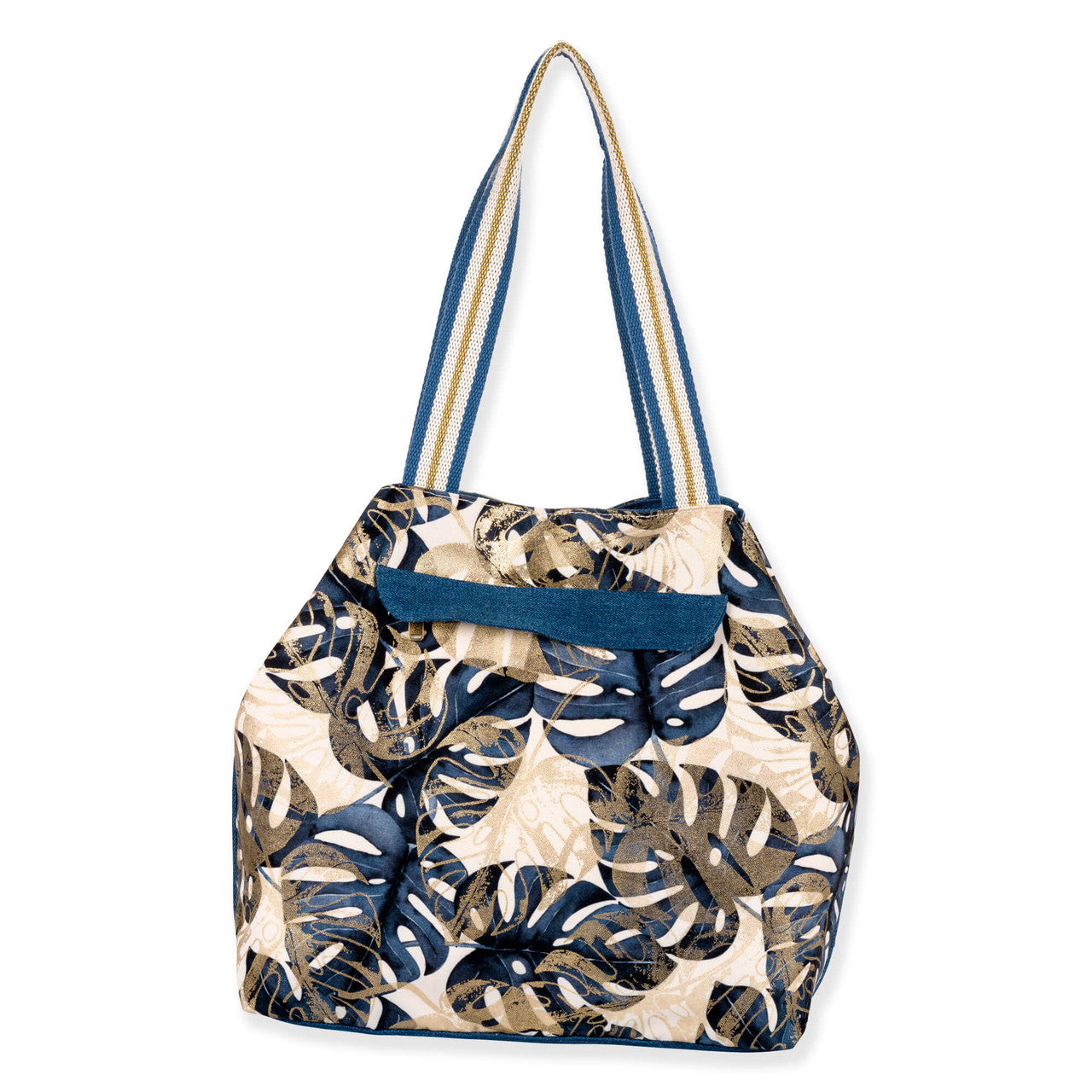 SunNSand メタリックモンステラトートバッグ