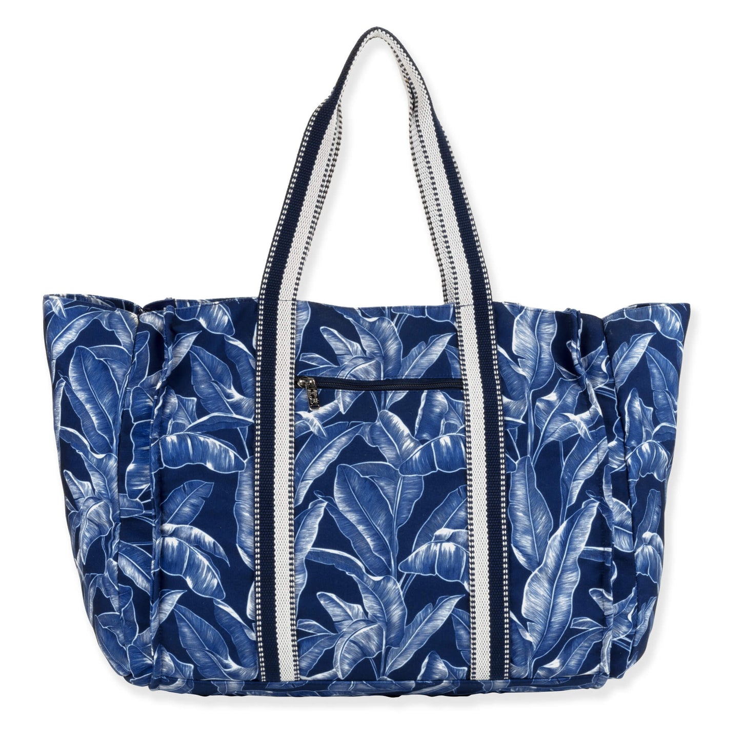 SunNSand リーフ柄オーバーサイズトートバッグ ネイビー