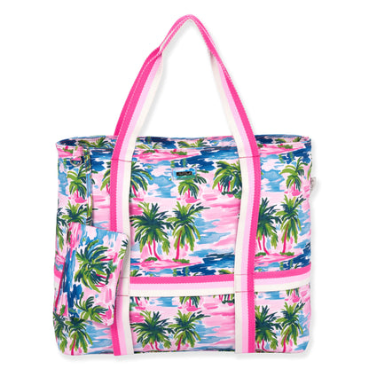 SunNSand Palm Island キャンバス ショルダートートバッグ（ハットホルダー付き）